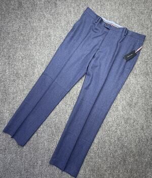 Tommy Hilfiger Ryland Mens 40x32 Modern Fit 100% Wool Blue Suit Pants NWT